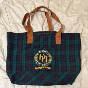 Disney University Green and Blue Vintage Plaid Tote Bag